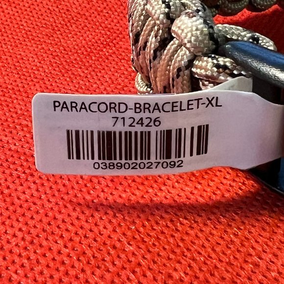 Tan and Black XL Paracord Bracelet 10.5 Inches - Picture 2 of 4